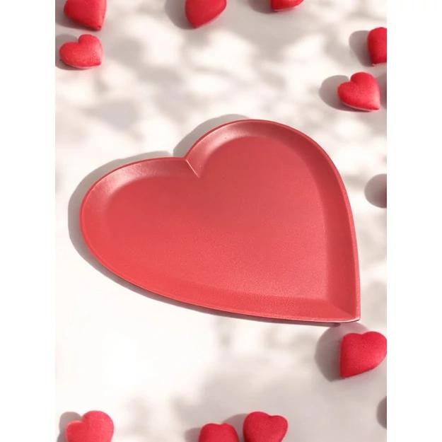 Dekor szív tányér piros 30x30cm