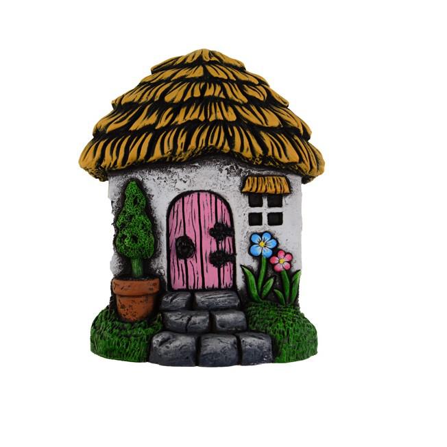 Dekoráció kő ház 12.7*6*16.5cm fehér