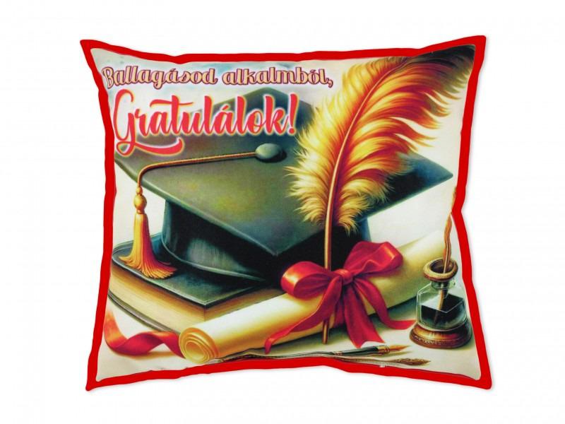 Díszpárna Ballagásod alkalmából gratulálok 30x26cm