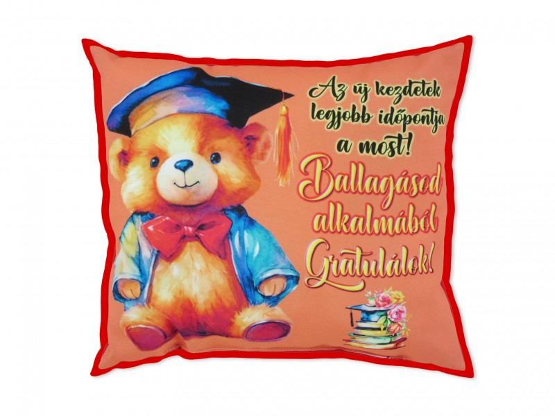 Díszpárna Ballagásod alkalmából macis 30x26cm