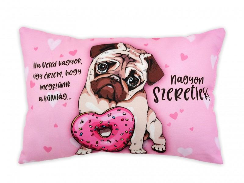 Díszpárna Kutyás Nagyon Szeretlek 38x26cm