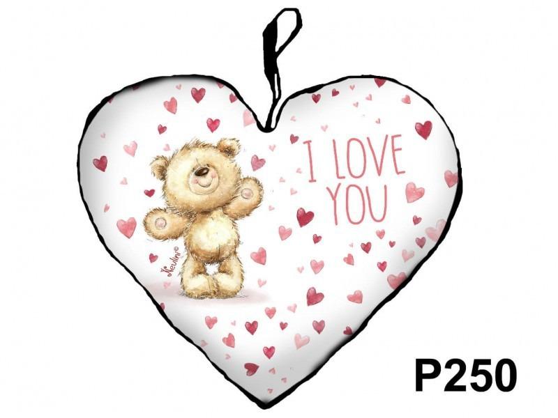 Díszpárna P250 szív nagy Sok szíves I love you