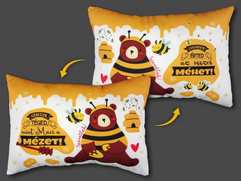 Díszpárna Szeretlek mint maci a mézet... 38x26cm
