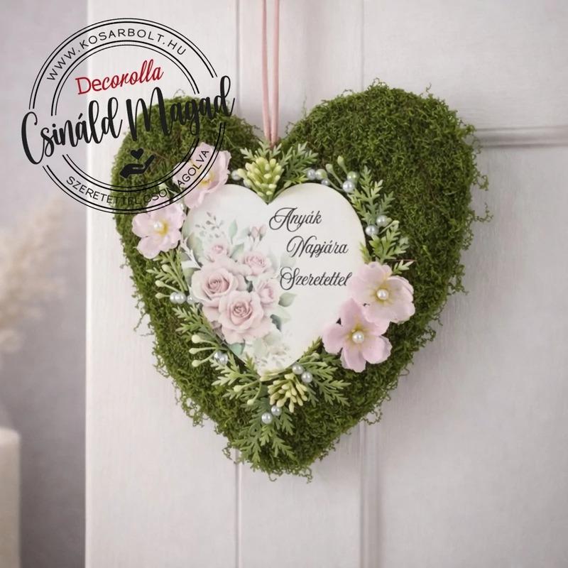 DIY Csináld magad! - Anyák napi moha szív ajtódísz