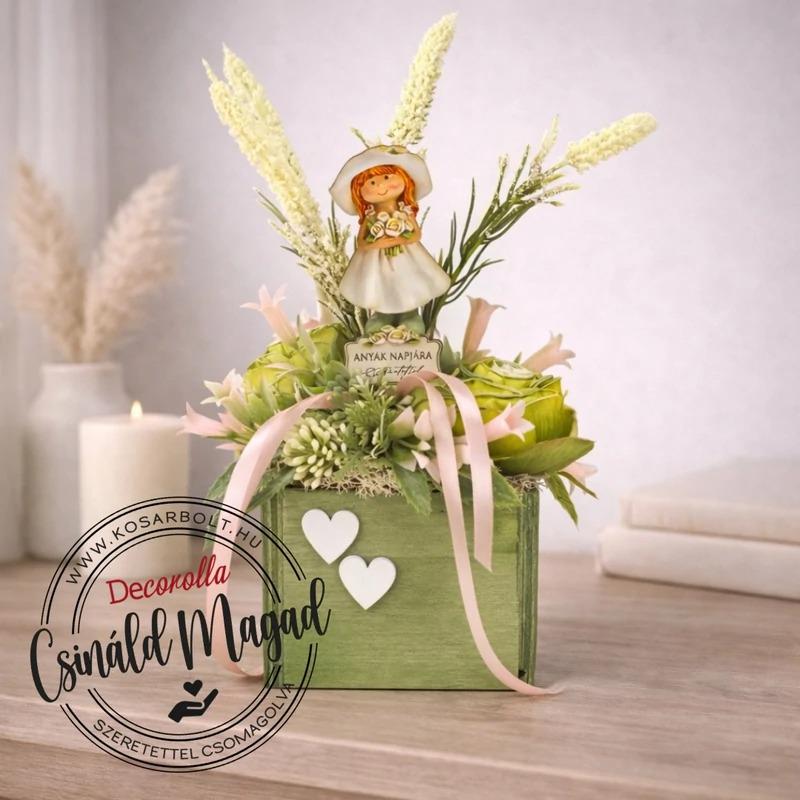 DIY Csináld magad! - Anyák napja virágbox kislánnyal