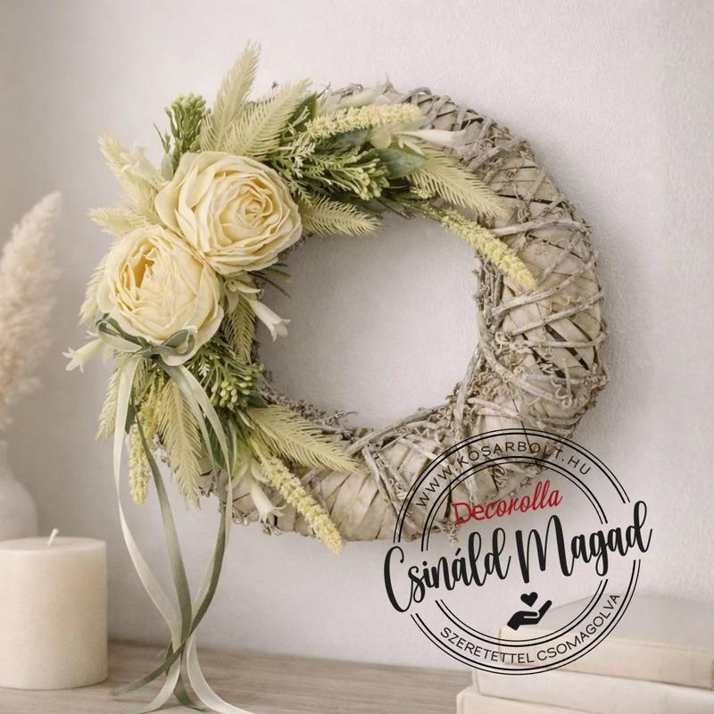 DIY Csináld magad! - Natúr harmónia virágkoszorú 23cm