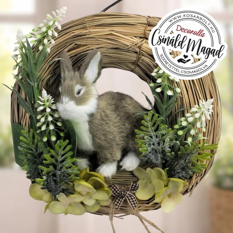 DIY Csináld magad! Nyuszi figurás natúr kopogtató 20cm