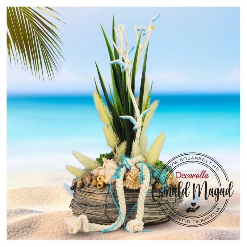 DIY Csináld magad - Tengerparti hangulatú asztaldísz