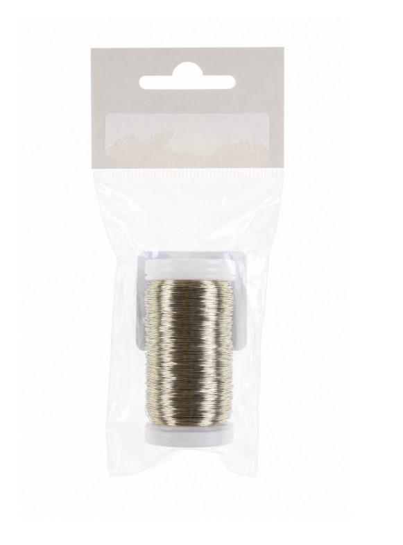 Drót boujon tekercsben sima 100g ezüst
