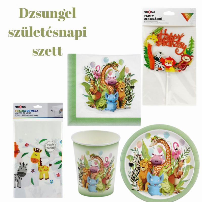 Dzsungel születésnapi szett gyerekeknek