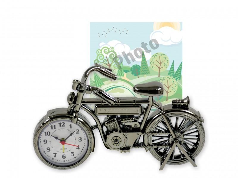 Ébresztőóra motor fényképtartóval 22x13cm