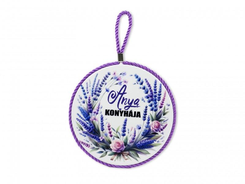 Edényalátét Anya konyhája 17x19cm lila levendulás