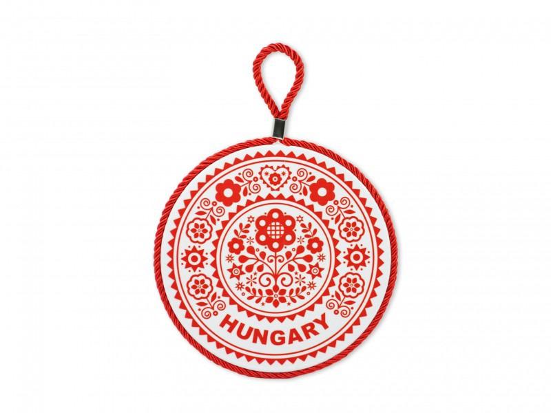 Edényalátét Hungary piros népi minta 17x19cm