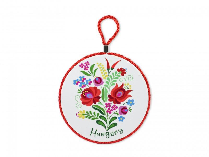 Edényalátét kalocsai 17x19cm fehér