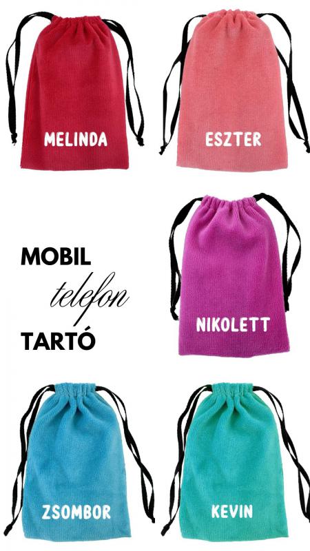 Egyedi Mobiltartó Plüss - választható szín - Egyedi Neves Mobiltok
