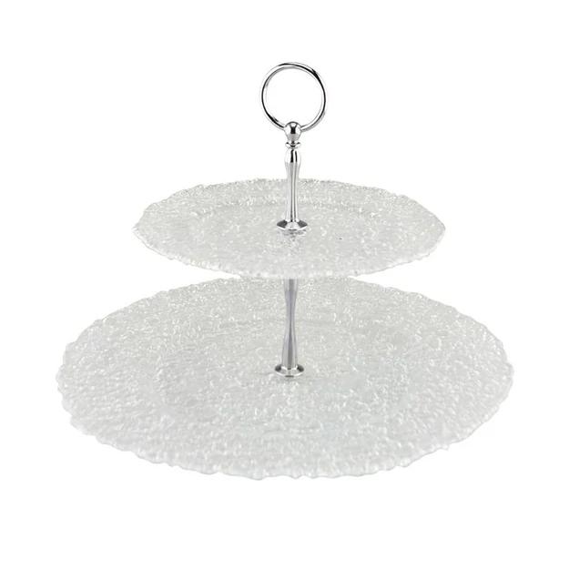 Emeletes kínáló átlátszó Terra 33cm