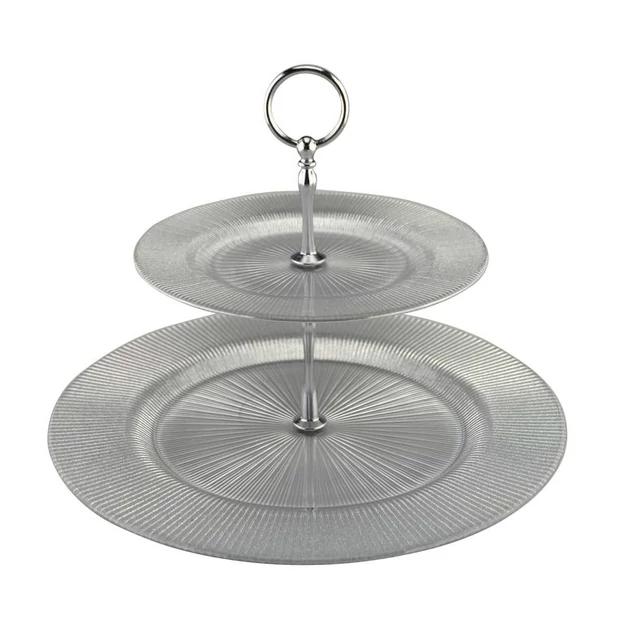 Emeletes kínáló Radiant ezüst 33cm