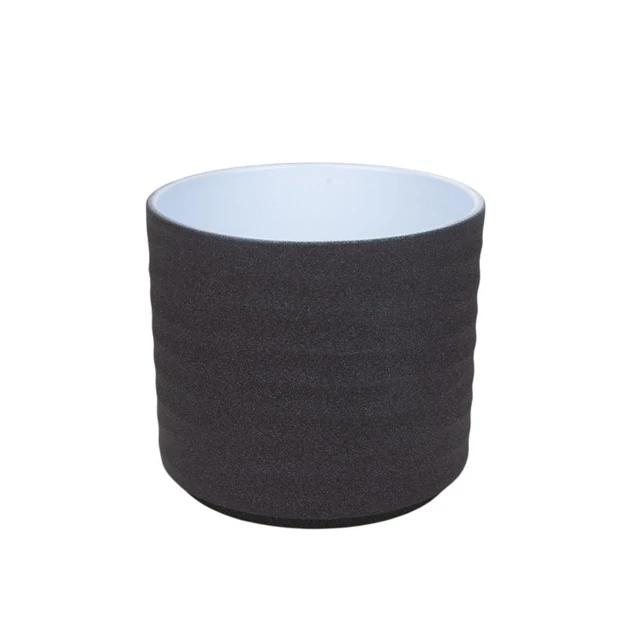 Érdes felületű Wave henger kaspó grafit 13cm