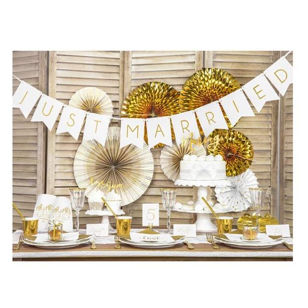 Esküvői banner Just Married fehér 15x155cm