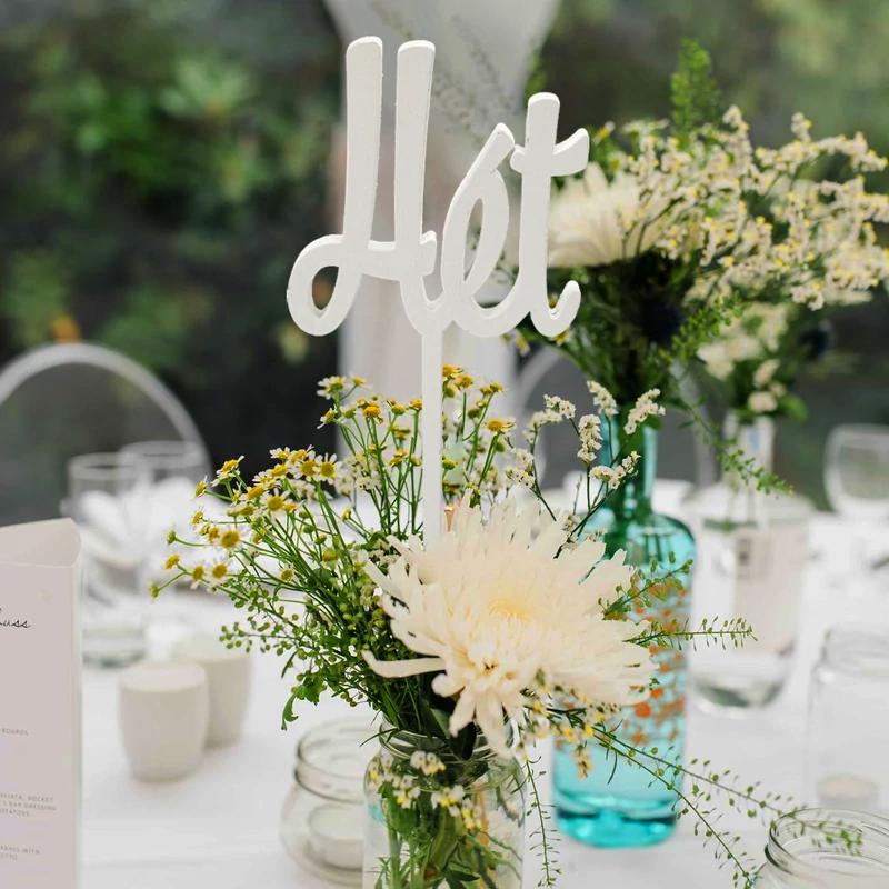 Esküvői beszúrható írott számok 1-10ig fehér 10db/csomag