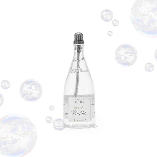 Esküvői buborékfujó elegáns pezsgős üveg