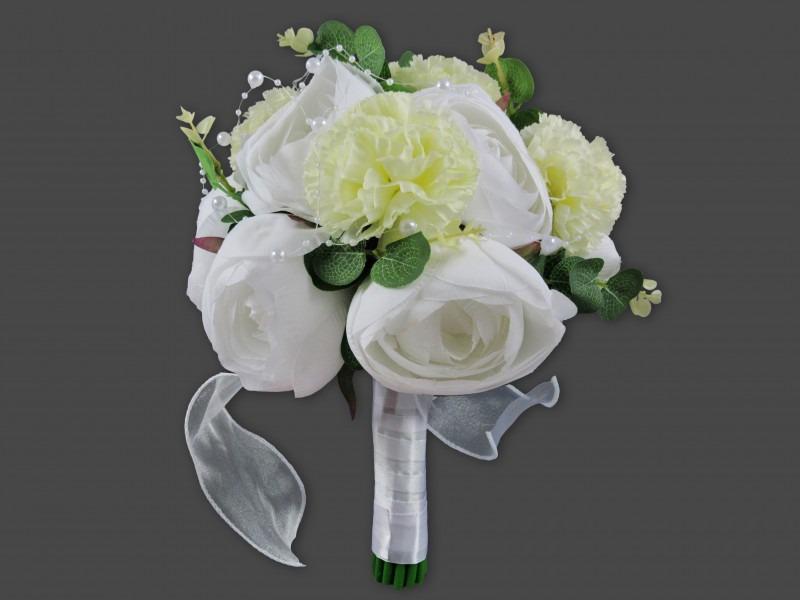 Esküvői virágcsokor 23x31cm selyemvirágokból