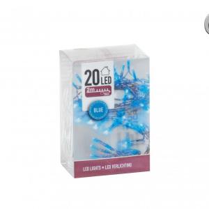 20 LEDes fényfüzér beltéri színes elemes 190+30cm AX9800320 6f