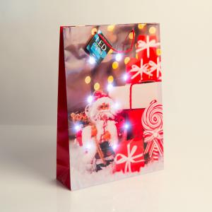 Ajándéktasak - 10 hidegfehér LED, papír - 330 x 102 x 457 mm - 4 féle