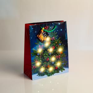 Ajándéktasak - 10 melegfehér LED, papír - 265 x 127 x 330 mm - 4 féle