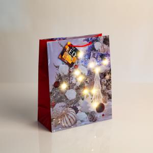 Ajándéktasak - 10 melegfehér LED, papír - 265 x 127 x 330 mm - 4 féle