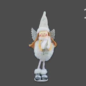Angyalka álló arany/ezüst plüss ruhában 22cm 630612 2f