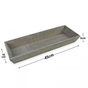 Antik szürke fa tálca közepes 46x16x2,5cm
