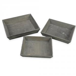 Antik szürke fa tálca szett 3db/szett 24-31