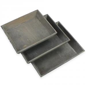 Antik szürke fa tálca szett 3db/szett 24-31