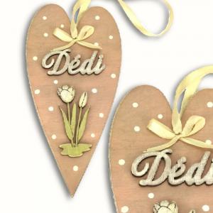 Anyák napi díszített szív- Dédi