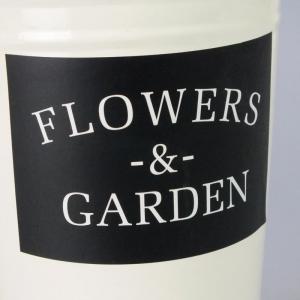 Bádog váza 16x25cm krém fekete felirattal