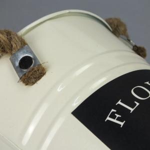 Bádog váza 16x25cm krém fekete felirattal