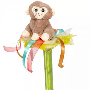 Ballagási csokor plüss majommal szalaggal 28cm