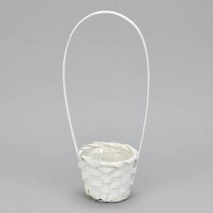 Bambusz füles kaspó fehér 9cm