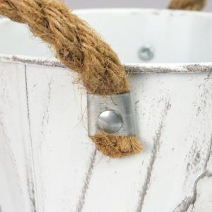 Bordázott bádog kaspó 18x16cm - fehér