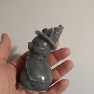 Boszorkányos fekete macska 10x4 cm kézműves gyertya