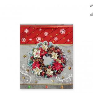 CQ05753 Karácsonyi dísztasak 3D glitteres közép 18x10x23cm 4f