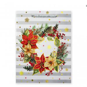 CQ05792 Karácsonyi dísztasak csíkos óriás 31x12x42cm 4f