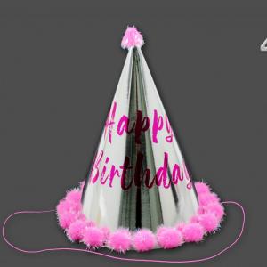 Csákó Happy Birthday arany/ezüst 23cm többféle