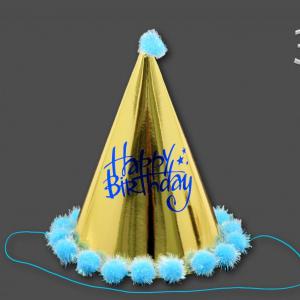 Csákó Happy Birthday arany/ezüst 23cm többféle