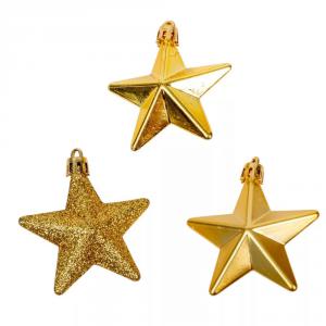 Csillag műanyag arany 6,5cm 8db-os