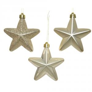 Csillag műanyag gyöngy 7,5cm 6db-os