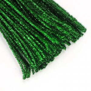 Csillámos zsenília drót – zöld (100 db/csomag)