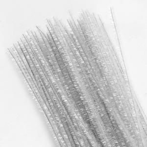 Csillámos zsenília drót - fehér 100db/cs