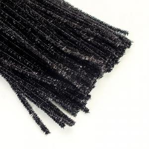 Csillámos zsenília drót - fekete 100db/cs